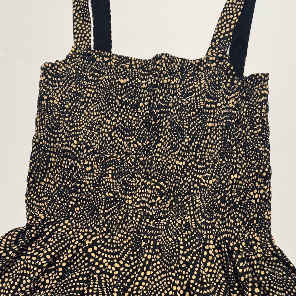 MADEWELL Smocked Drop-Waist Spiral Dot Black Cream Cotton Maxi Dress SUM 24 SM? - Picture 13 of 14